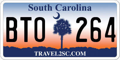 SC license plate BTO264
