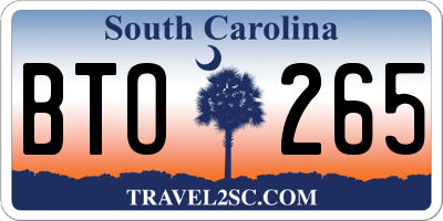 SC license plate BTO265