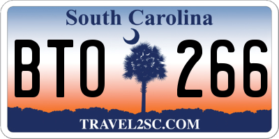 SC license plate BTO266