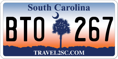 SC license plate BTO267