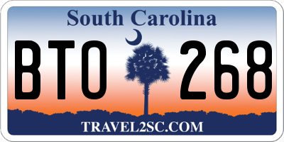 SC license plate BTO268