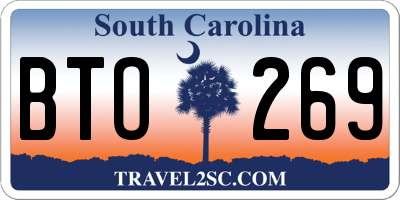 SC license plate BTO269