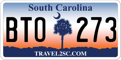 SC license plate BTO273