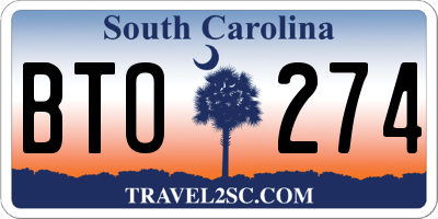 SC license plate BTO274