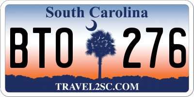 SC license plate BTO276