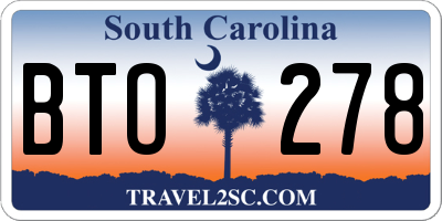 SC license plate BTO278