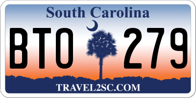 SC license plate BTO279