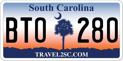 SC license plate BTO280