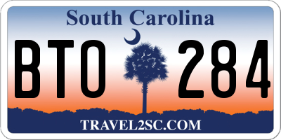SC license plate BTO284