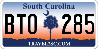 SC license plate BTO285