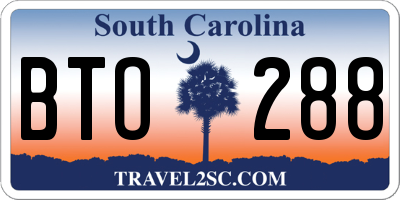 SC license plate BTO288