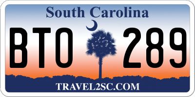 SC license plate BTO289