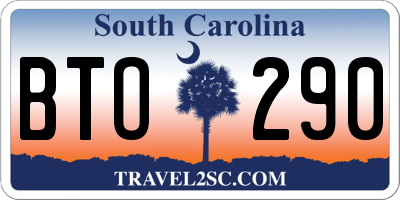 SC license plate BTO290