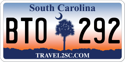 SC license plate BTO292