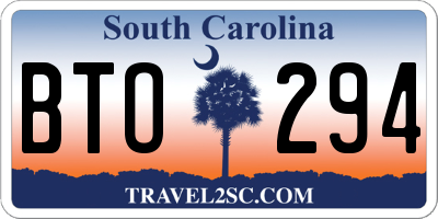 SC license plate BTO294