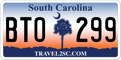 SC license plate BTO299