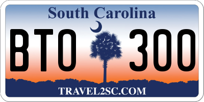 SC license plate BTO300