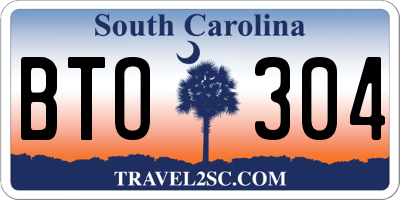 SC license plate BTO304
