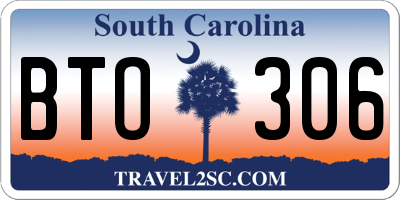 SC license plate BTO306
