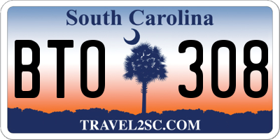 SC license plate BTO308