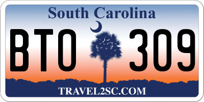 SC license plate BTO309