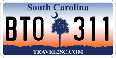 SC license plate BTO311