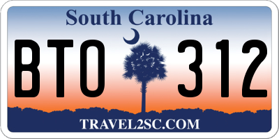 SC license plate BTO312