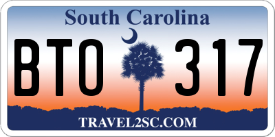 SC license plate BTO317