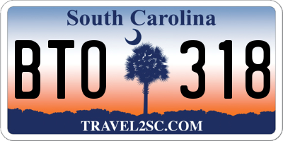 SC license plate BTO318