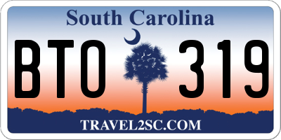 SC license plate BTO319