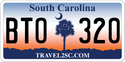 SC license plate BTO320