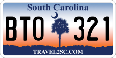 SC license plate BTO321