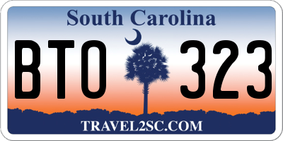 SC license plate BTO323