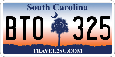 SC license plate BTO325