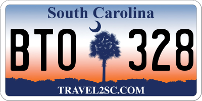 SC license plate BTO328