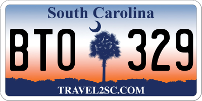 SC license plate BTO329