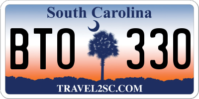 SC license plate BTO330