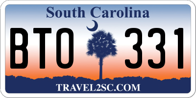 SC license plate BTO331