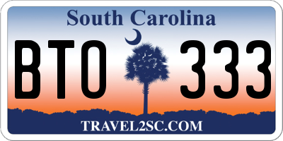 SC license plate BTO333