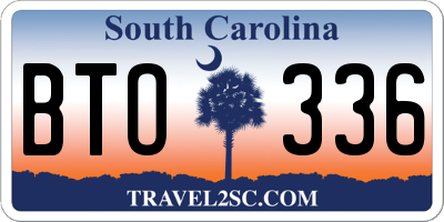 SC license plate BTO336