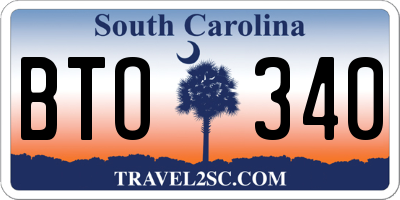 SC license plate BTO340