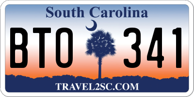 SC license plate BTO341