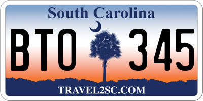 SC license plate BTO345