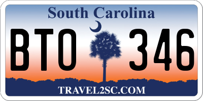 SC license plate BTO346