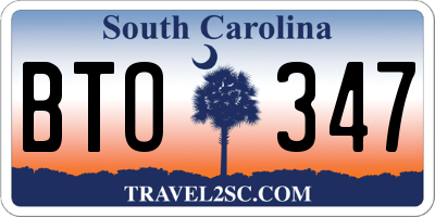 SC license plate BTO347