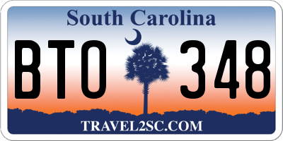 SC license plate BTO348