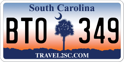 SC license plate BTO349