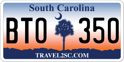 SC license plate BTO350