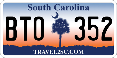 SC license plate BTO352