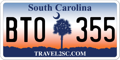 SC license plate BTO355